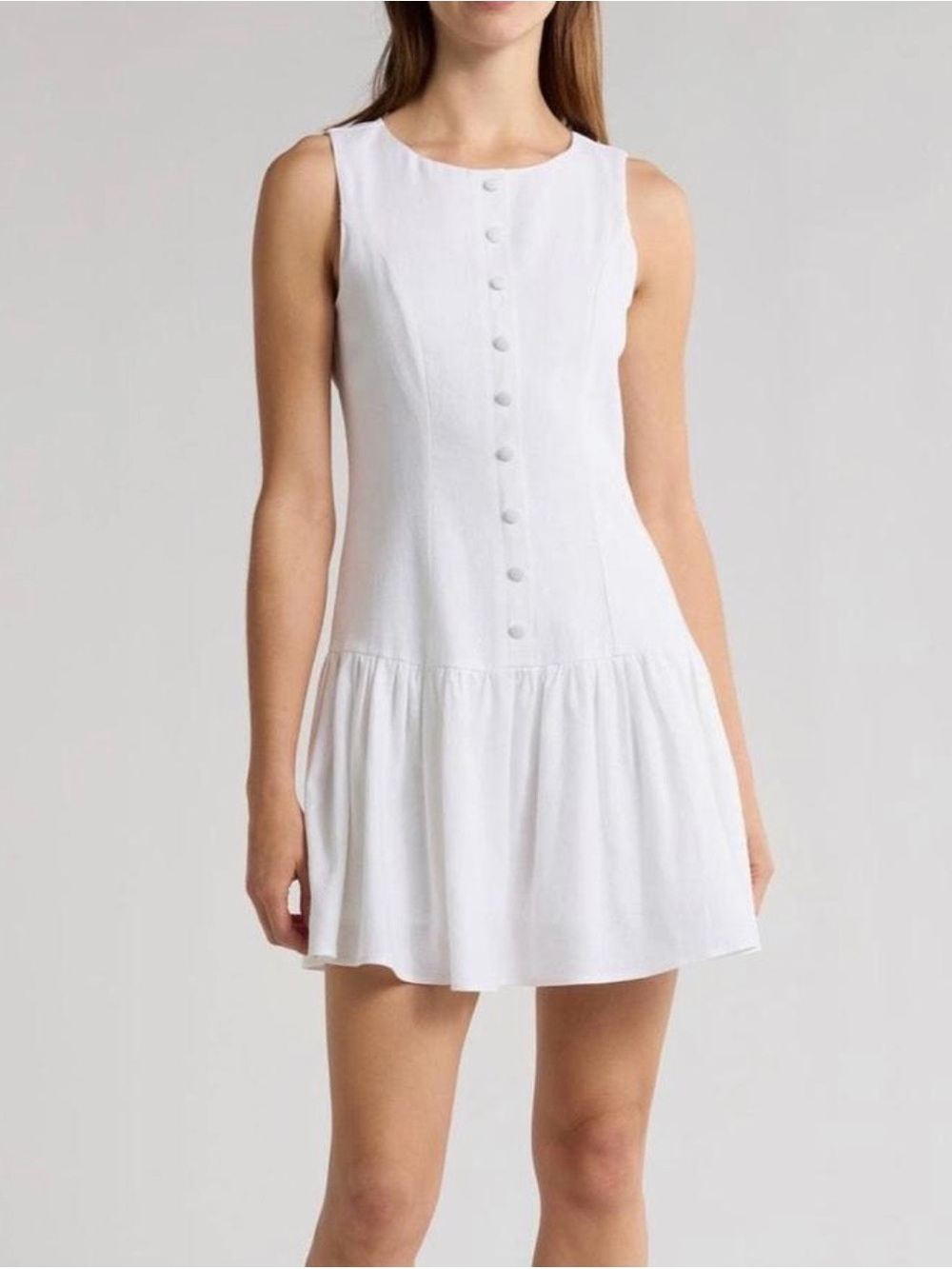 Ways Sleeveless Off White Button-Front Mini Dress Size XS
